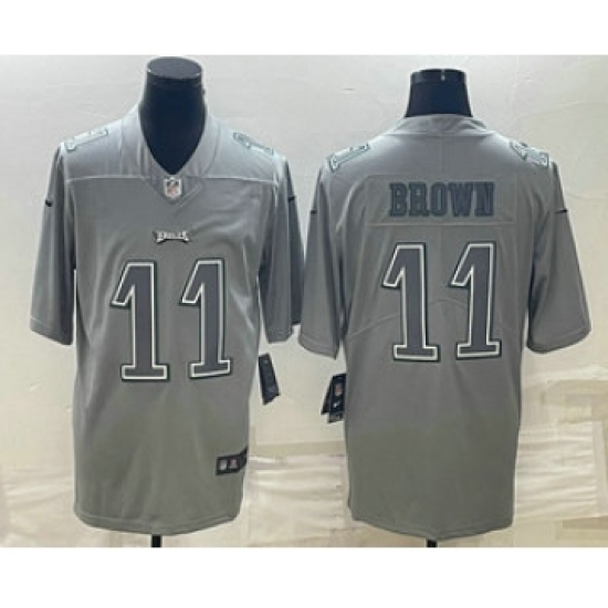 Men's Philadelphia Eagles 11 AJ Brown Gray Atmosphere Fashion Stitched Jersey