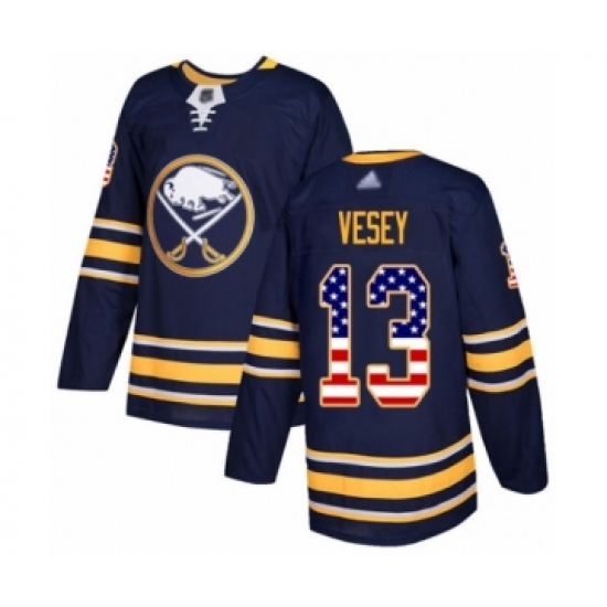 Youth Buffalo Sabres 13 Jimmy Vesey Authentic Navy Blue USA Flag Fashion Hockey Jersey
