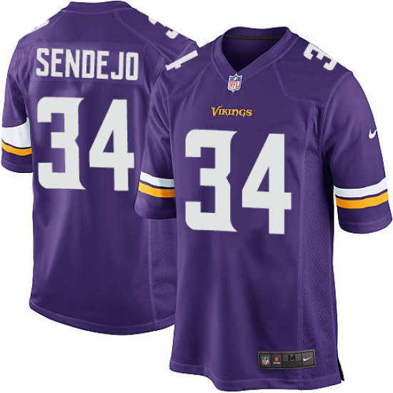 Men's Nike Minnesota Vikings 34 Andrew Sendejo Game Purple Team Color NFL Jersey