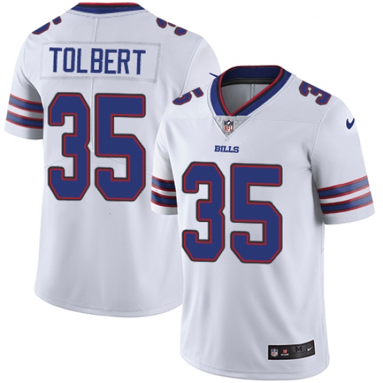 Men's Nike Buffalo Bills 35 Mike Tolbert White Vapor Untouchable Limited Player NFL Jersey
