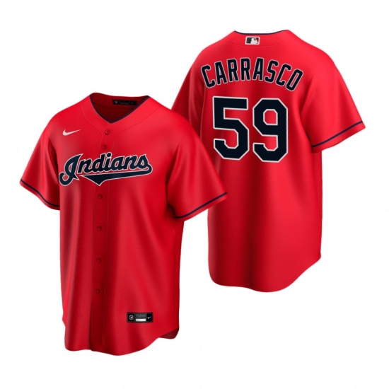 Men's Nike Cleveland Indians 59 Carlos Carrasco Red Alternate Stitched Baseball Jersey