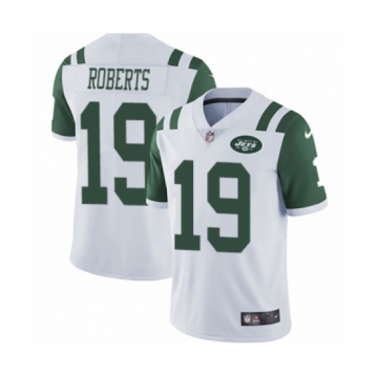 Men's Nike New York Jets 19 Andre Roberts White Vapor Untouchable Limited Player NFL Jersey