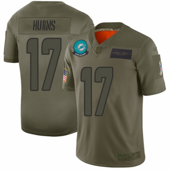 Men's Miami Dolphins 17 Allen Hurns Limited Camo 2019 Salute to Service Football Jersey