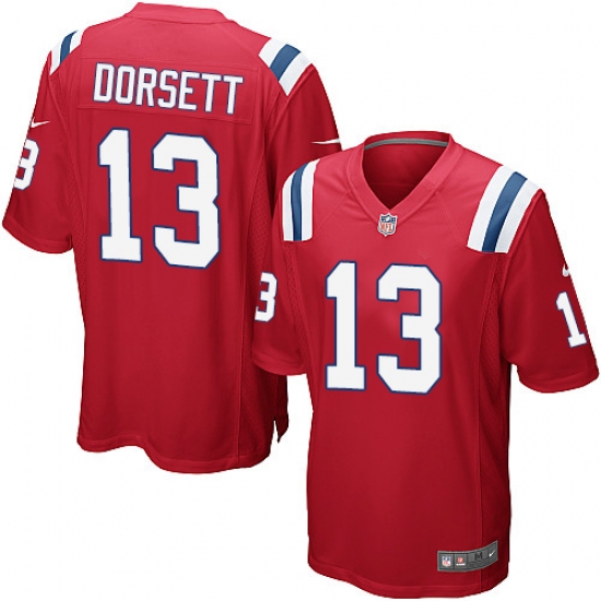 Men's Nike New England Patriots 13 Phillip Dorsett Game Red Alternate NFL Jersey