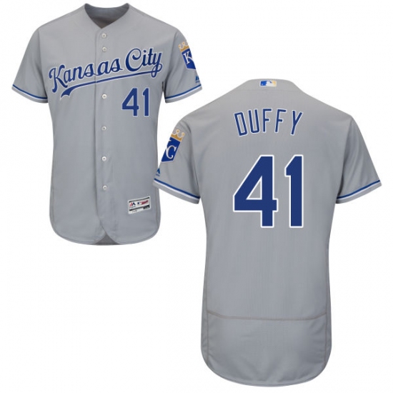 Men's Majestic Kansas City Royals 41 Danny Duffy Grey Flexbase Authentic Collection MLB Jersey