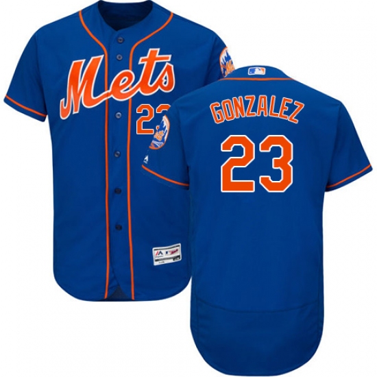 Men's Majestic New York Mets 23 Adrian Gonzalez Royal Blue Alternate Flex Base Authentic Collection MLB Jersey
