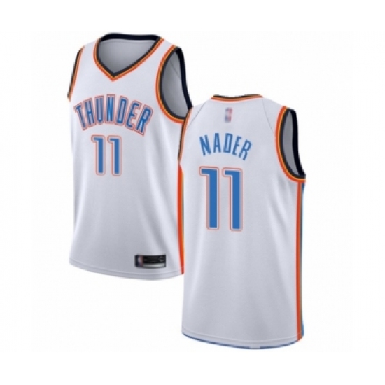 Men's Oklahoma City Thunder 11 Abdel Nader Authentic White Basketball Jersey - Association Edition