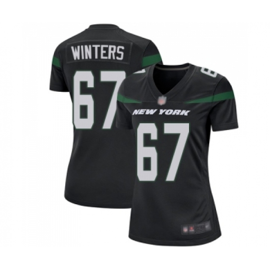 Women's New York Jets 67 Brian Winters Game Black Alternate Football Jersey