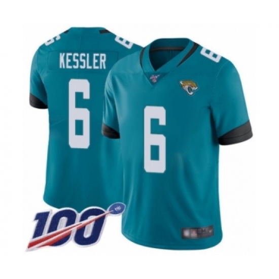 Men's Jacksonville Jaguars 6 Cody Kessler Teal Green Alternate Vapor Untouchable Limited Player 100th Season Football Jersey