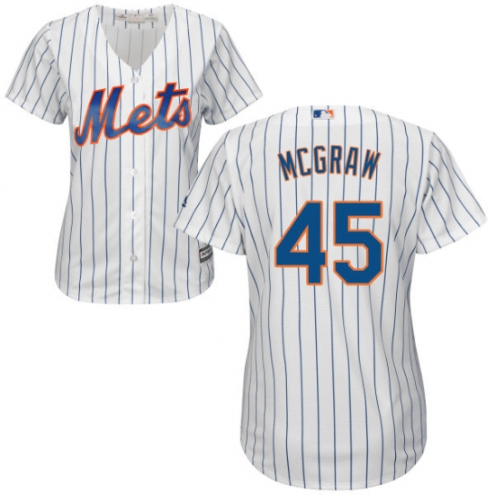 Women's Majestic New York Mets 45 Tug McGraw Authentic White Home Cool Base MLB Jersey