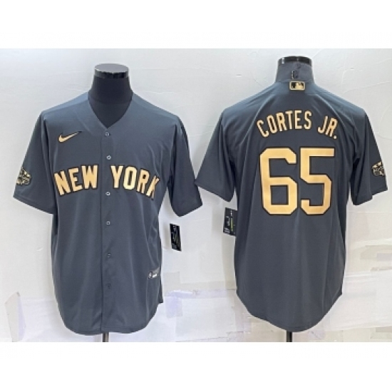 Men's New York Yankees 65 Nestor Cortes Jr Grey 2022 All Star Stitched Cool Base Nike Jersey