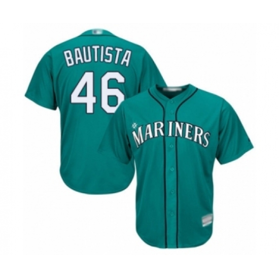 Youth Seattle Mariners 46 Gerson Bautista Authentic Teal Green Alternate Cool Base Baseball Player Jersey