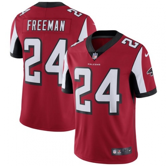 Men's Nike Atlanta Falcons 24 Devonta Freeman Red Team Color Vapor Untouchable Limited Player NFL Jersey