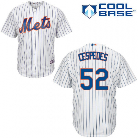 Men's Majestic New York Mets 52 Yoenis Cespedes Replica White Home Cool Base MLB Jersey