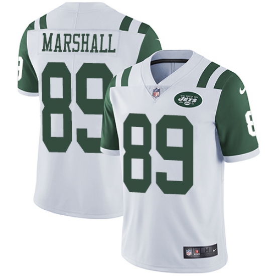Men's Nike New York Jets 89 Jalin Marshall White Vapor Untouchable Limited Player NFL Jersey