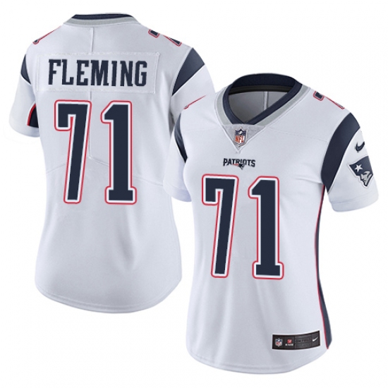 Women's Nike New England Patriots 71 Cameron Fleming White Vapor Untouchable Limited Player NFL Jersey
