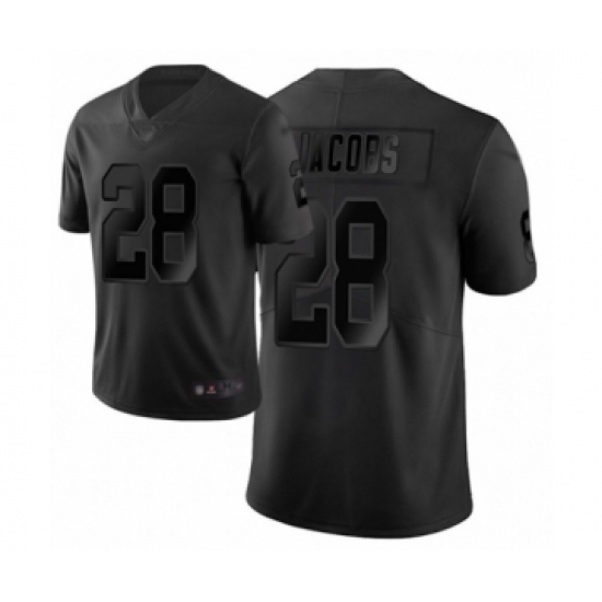 Men's Oakland Raiders 28 Josh Jacobs Limited Black City Edition Football Jersey