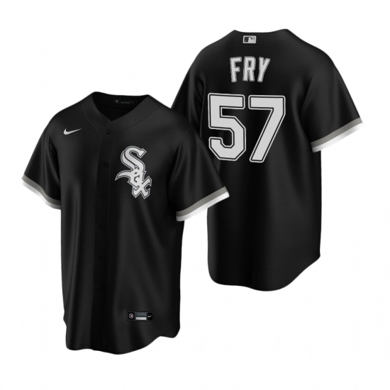 Men's Nike Chicago White Sox 57 Jace Fry Black Alternate Stitched Baseball Jersey