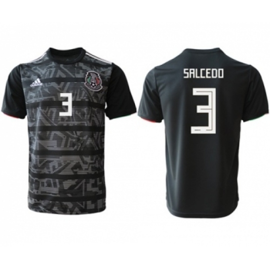 Mexico 3 Salcedo Black Soccer Country Jersey