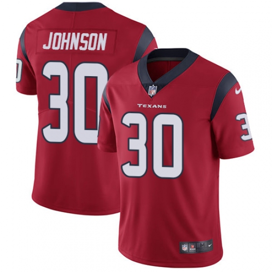Youth Nike Houston Texans 30 Kevin Johnson Limited Red Alternate Vapor Untouchable NFL Jersey