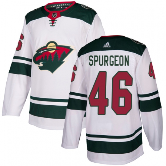 Men's Adidas Minnesota Wild 46 Jared Spurgeon White Road Authentic Stitched NHL Jersey