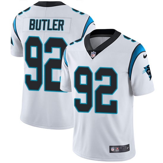 Men's Nike Carolina Panthers 92 Vernon Butler White Vapor Untouchable Limited Player NFL Jersey