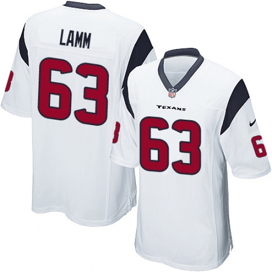 Men's Nike Houston Texans 63 Kendall Lamm Game White NFL Jersey