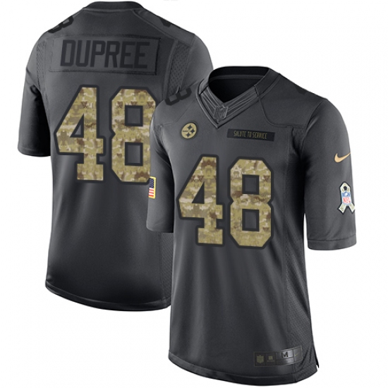 Men's Nike Pittsburgh Steelers 48 Bud Dupree Limited Black 2016 Salute to Service NFL Jersey