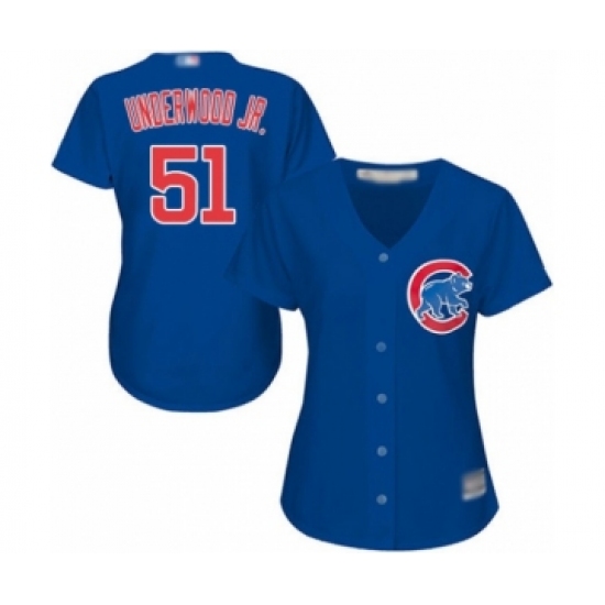 Women's Chicago Cubs 51 Duane Underwood Jr. Authentic Royal Blue Alternate Cool Base Baseball Player Jersey
