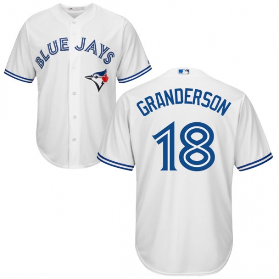 Youth Majestic Toronto Blue Jays 18 Curtis Granderson Replica White Home MLB Jersey