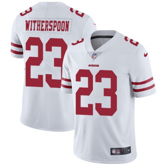 Men's Nike San Francisco 49ers 23 Ahkello Witherspoon White Vapor Untouchable Limited Player NFL Jersey