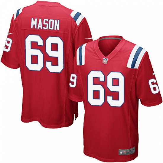 Men's Nike New England Patriots 69 Shaq Mason Game Red Alternate NFL Jersey