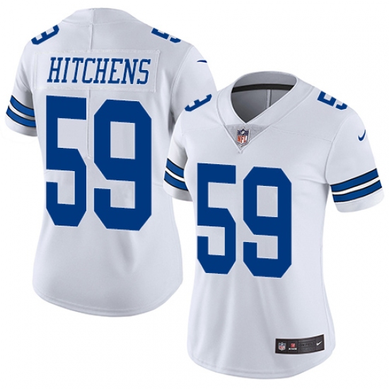 Women's Nike Dallas Cowboys 59 Anthony Hitchens White Vapor Untouchable Limited Player NFL Jersey