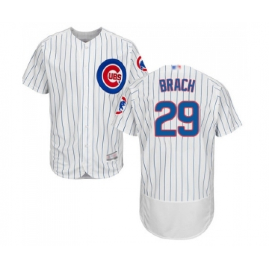 Men's Chicago Cubs 29 Brad Brach White Home Flex Base Authentic Collection Baseball Jersey