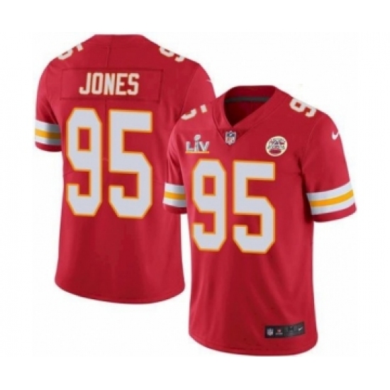 Youth Kansas City Chiefs 95 Chris Jones Red 2021 Super Bowl LV Jersey