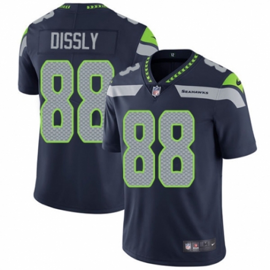 Men's Nike Seattle Seahawks 88 Will Dissly Navy Blue Team Color Vapor Untouchable Limited Player NFL Jersey