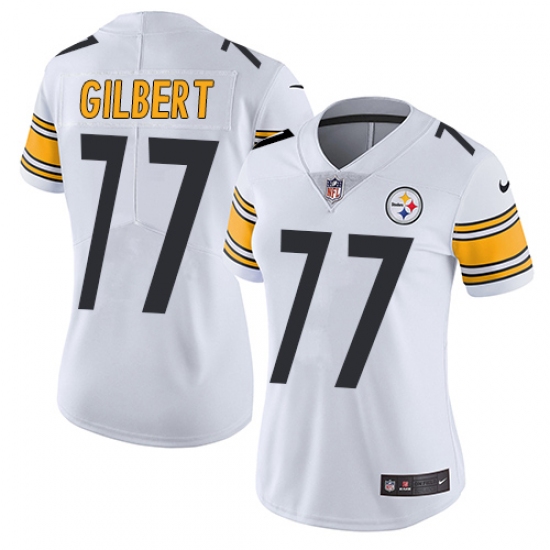 Women's Nike Pittsburgh Steelers 77 Marcus Gilbert Elite White NFL Jersey