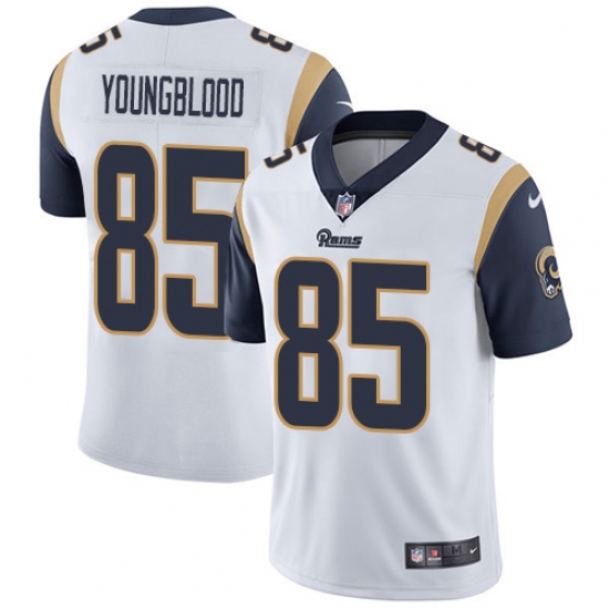 Men's Nike Los Angeles Rams 85 Jack Youngblood White Vapor Untouchable Limited Player NFL Jersey