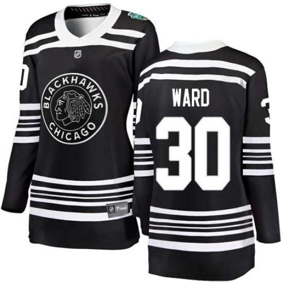 Women's Chicago Blackhawks 30 Cam Ward Black 2019 Winter Classic Fanatics Branded Breakaway NHL Jersey