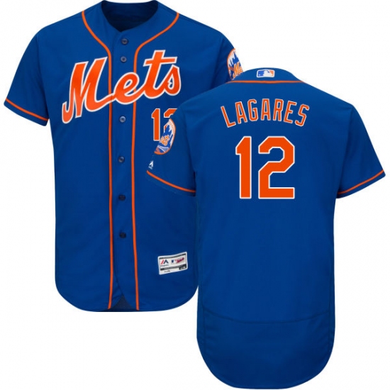 Men's Majestic New York Mets 12 Juan Lagares Royal Blue Alternate Flex Base Authentic Collection MLB Jersey
