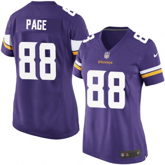 Women's Nike Minnesota Vikings 88 Alan Page Game Purple Team Color NFL Jersey
