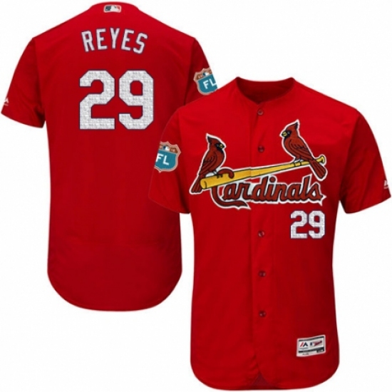 Men's Majestic St. Louis Cardinals 29 lex Reyes Red Alternate Flex Base Authentic Collection MLB Jersey