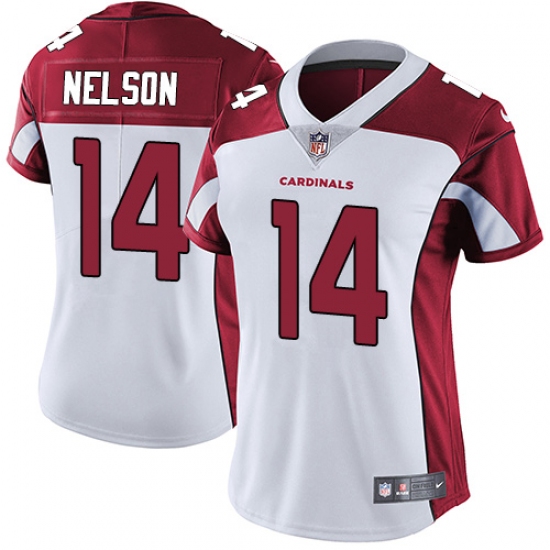 Women's Nike Arizona Cardinals 14 J.J. Nelson White Vapor Untouchable Limited Player NFL Jersey