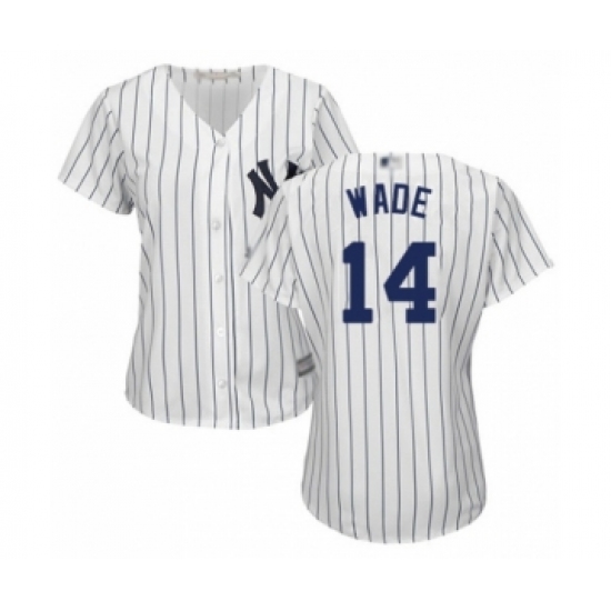 Women's New York Yankees 14 Tyler Wade Authentic White Home Baseball Player Jersey
