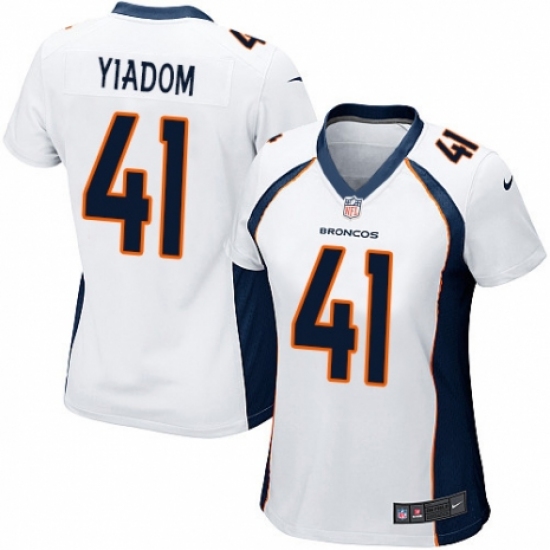 Women's Nike Denver Broncos 41 Isaac Yiadom Game White NFL Jersey