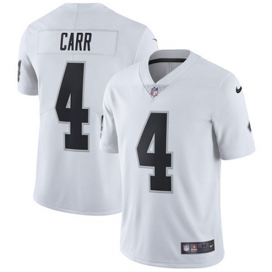 Youth Nike Oakland Raiders 4 Derek Carr Elite White NFL Jersey