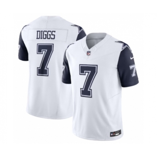Men's Nike Dallas Cowboys 7 Trevon Diggs White 2023 F.U.S.E. Vapor Limited Stitched Football Jersey