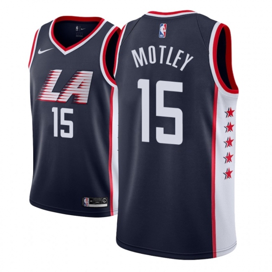 Men NBA 2018-19 Los Angeles Clippers 15 Johnathan Motley City Edition Navy Jersey