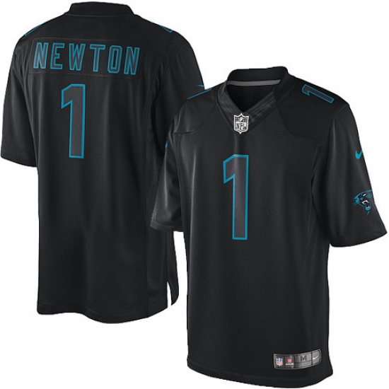 Men's Nike Carolina Panthers 1 Cam Newton Limited Black Impact NFL Jersey