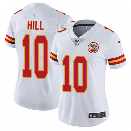 Women's Nike Kansas City Chiefs 10 Tyreek Hill White Vapor Untouchable Limited Player NFL Jersey